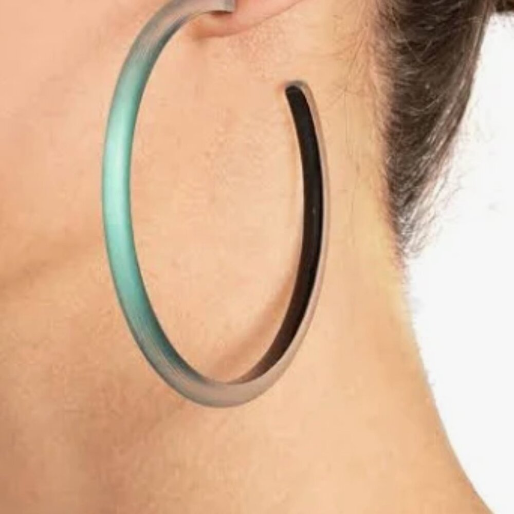 Alexis Bittar Skinny Lucite hoop earrings Blue/Teal